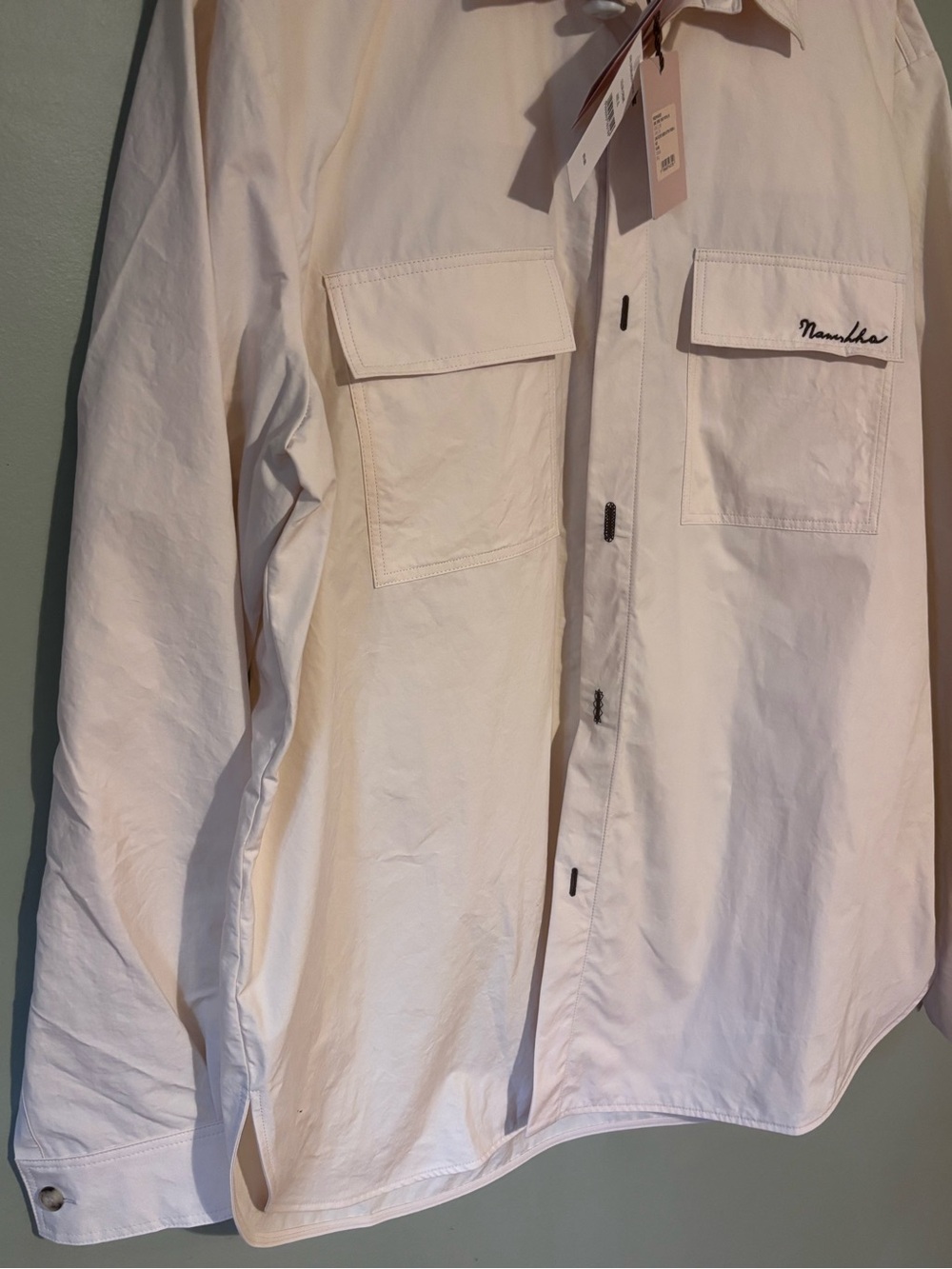 Nanushka Men's Cream Overshirt Utility Shacket NWT XL